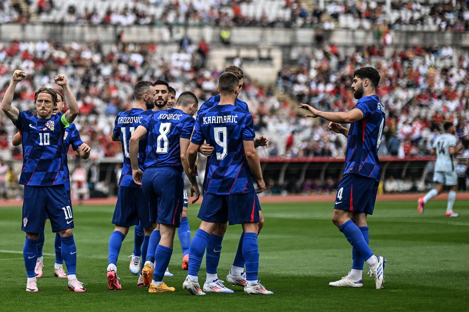 El festejo de Croacia ante Portugal.