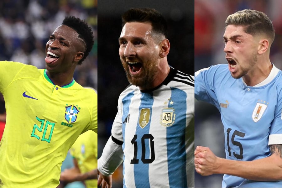 Vinícius Junior, Lionel Messi y Federico Valverde.