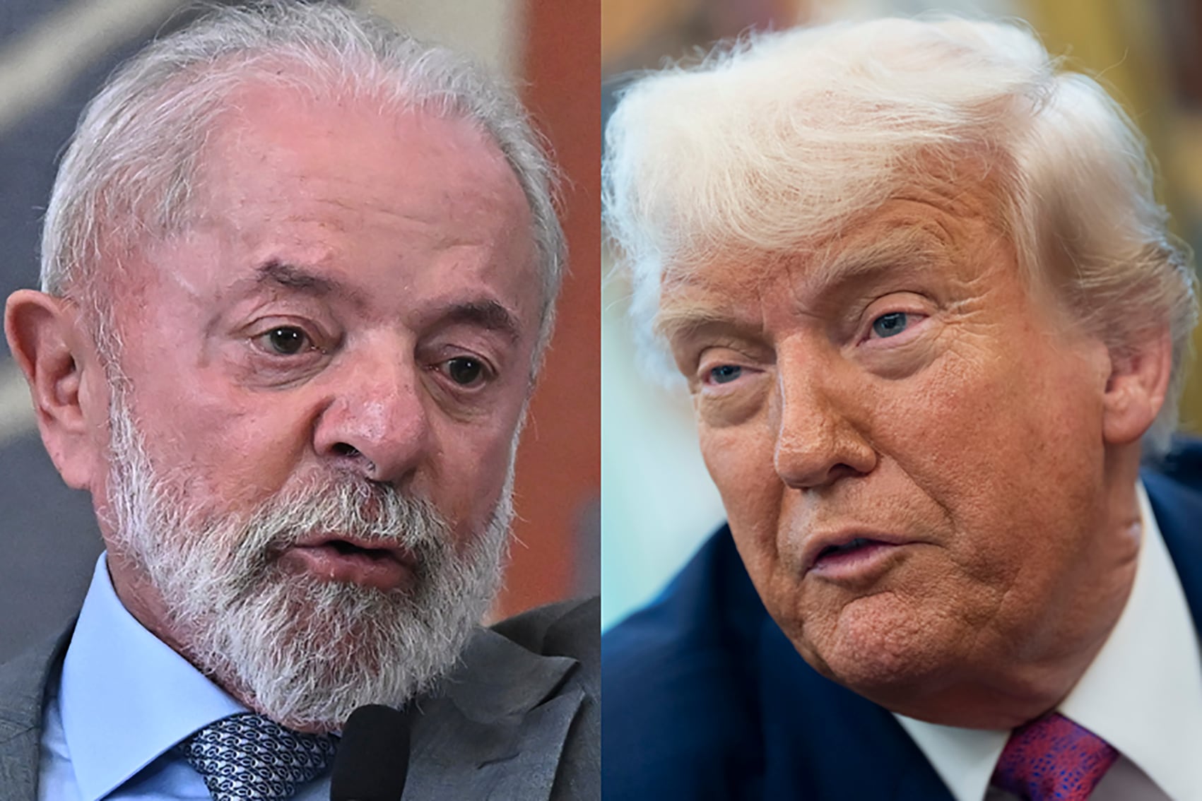 Lula d Silva, presidente de Brasil, y Donald Trump, presidente de Estados Unidos.
