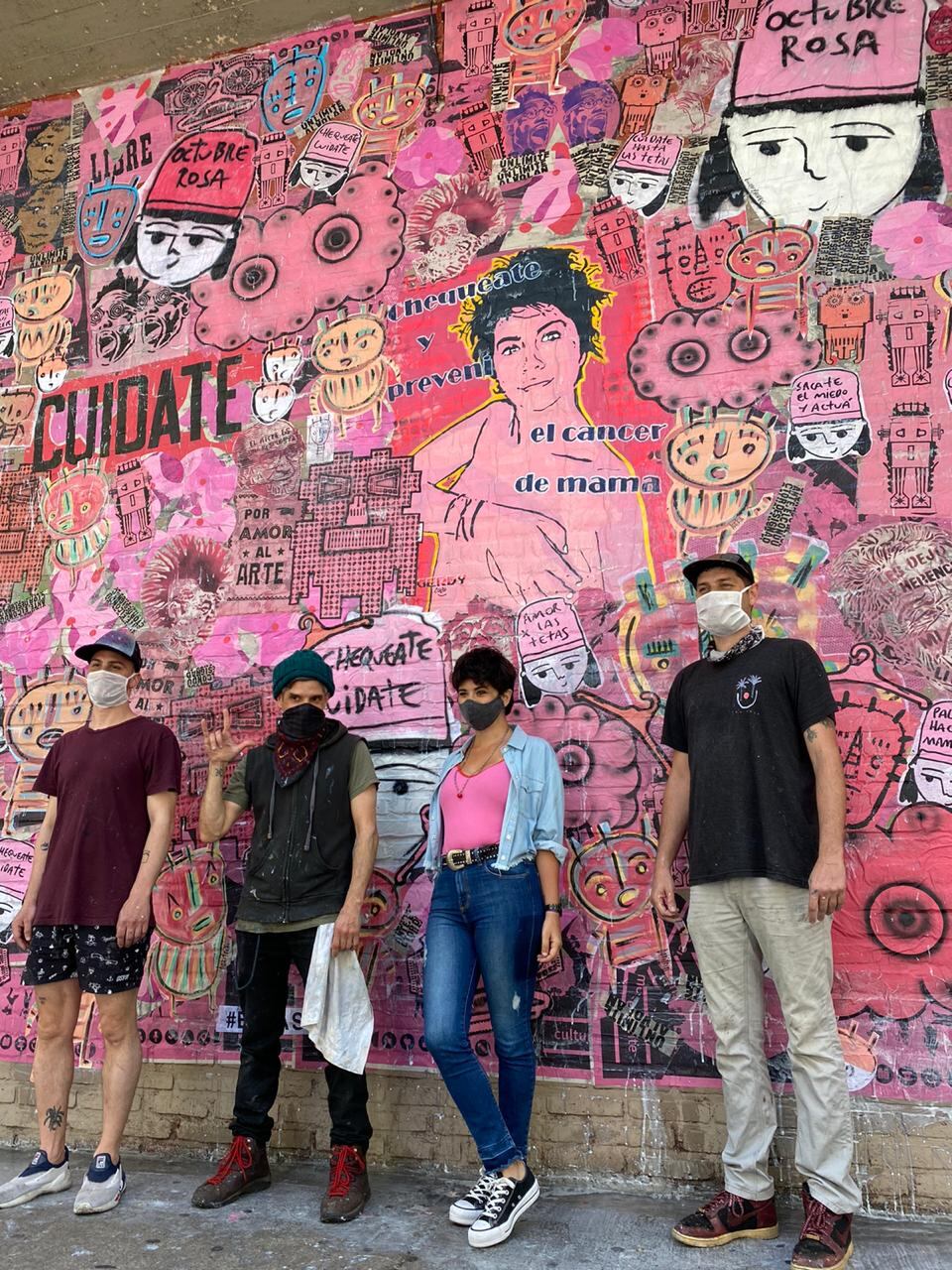 Amorxlastetas, el primer mural artístico-callejero para concientizar sobre el cáncer de mama