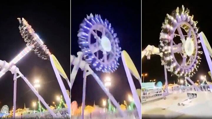El juego que se desplomó en un parque de diversiones de Arabia Saudita