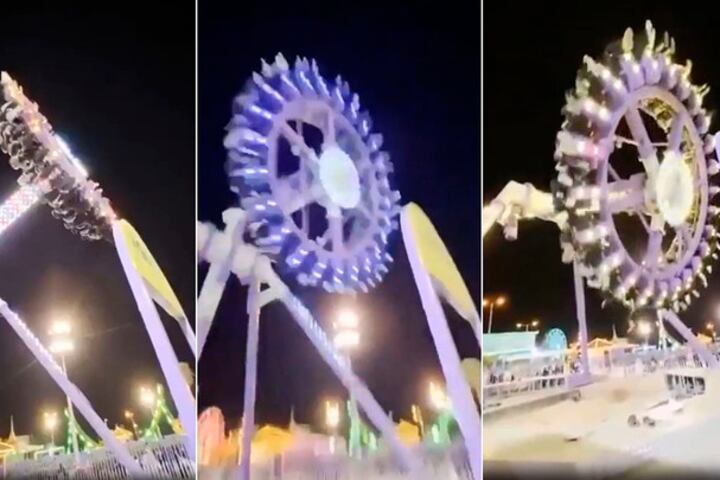 El juego que se desplomó en un parque de diversiones de Arabia Saudita