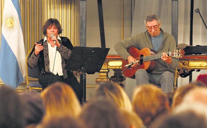 Juan Falú y Liliana Herrero, en el homenaje.
