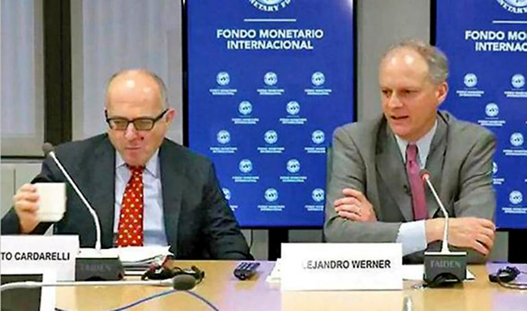 Alejandro Werner, director, y Roberto Cardarelli, titular de la misión del FMI.
