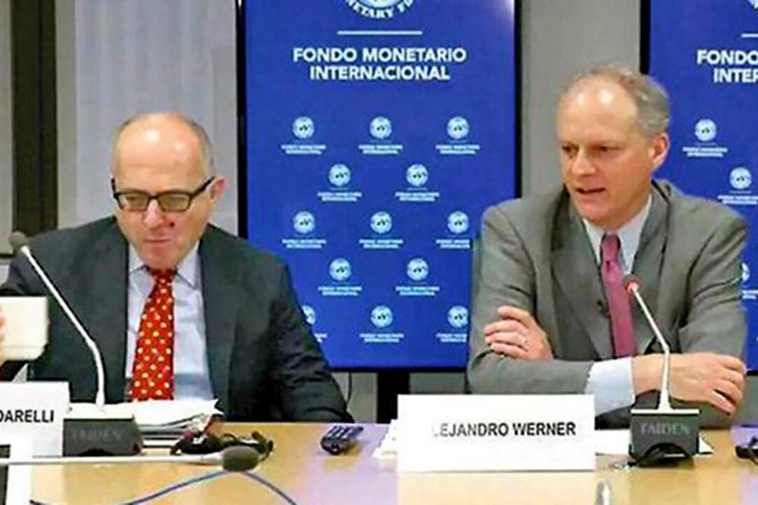 Alejandro Werner, director, y Roberto Cardarelli, titular de la misión del FMI.
