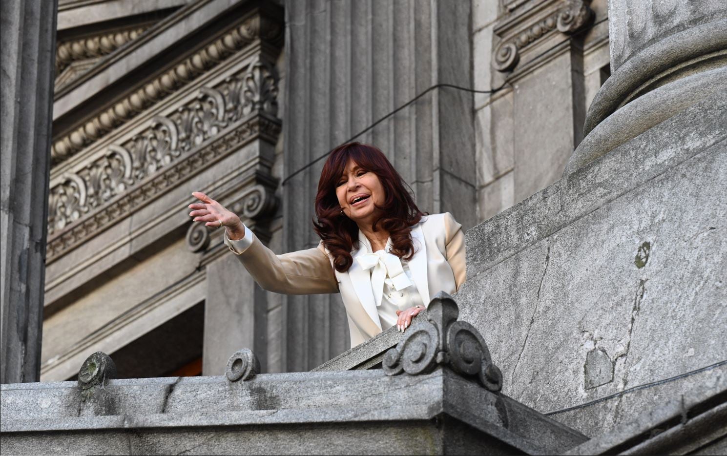 La vicepresidenta Cristina Kirchner este martes, tras su exposición sobre la causa de la obra pública.