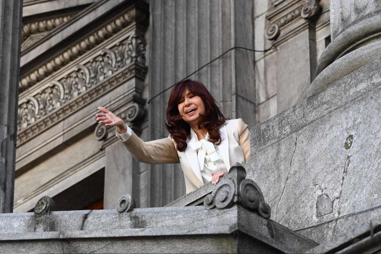 La vicepresidenta Cristina Kirchner este martes, tras su exposición sobre la causa de la obra pública.