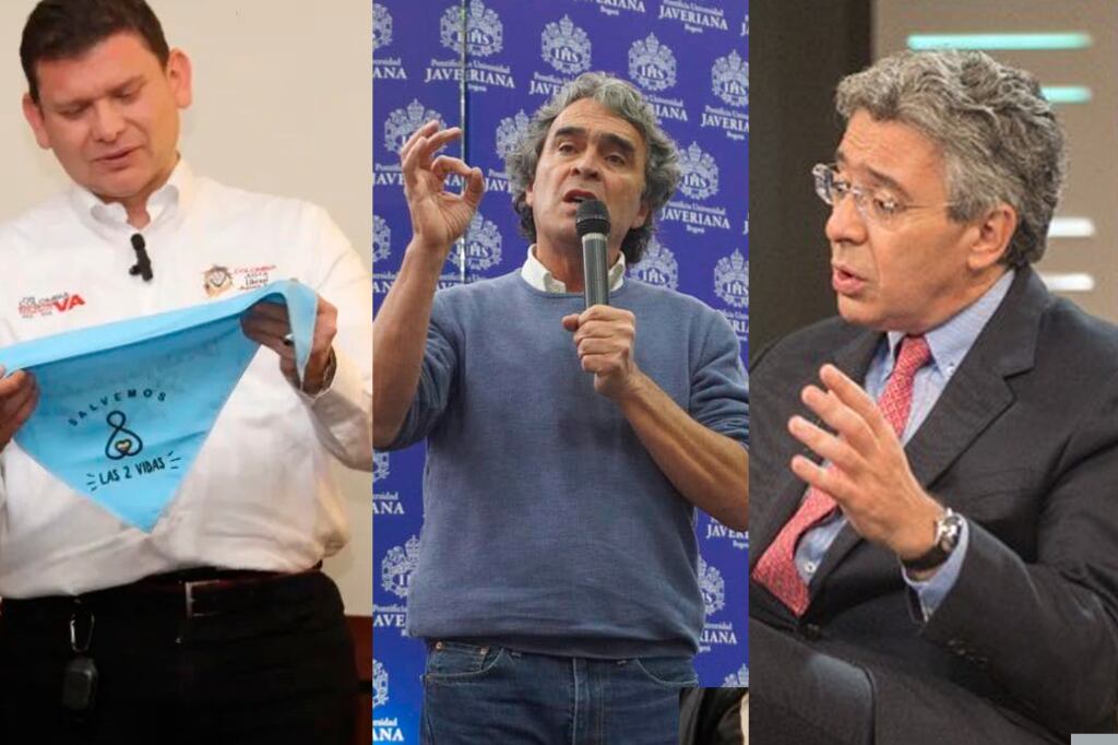 Fajardo, Rodríguez y Gómez, tres candidatos que buscan salir del fondo de las encuestas. Foto: Redes sociales de los candidatos.