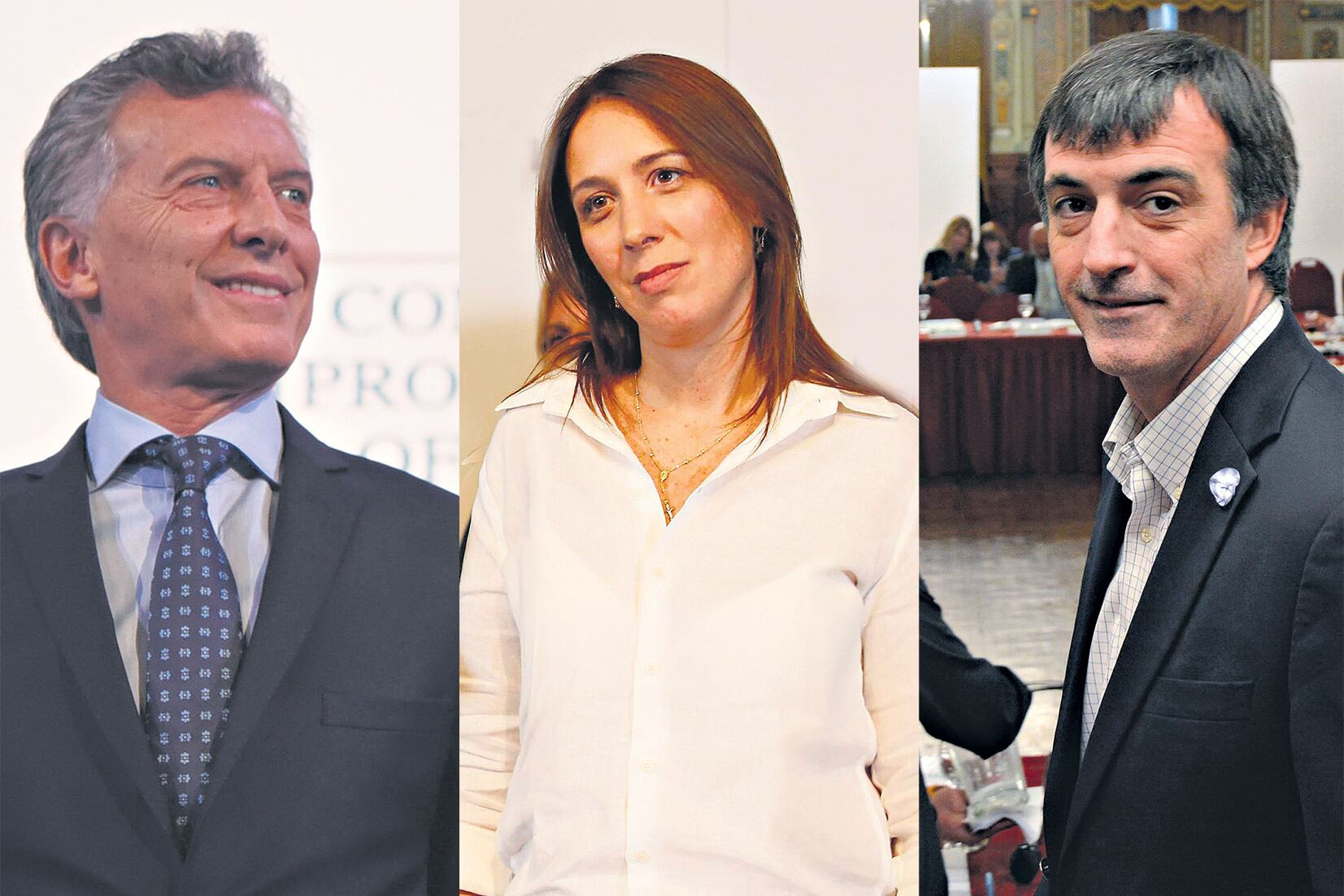 El presidente Mauricio Macri, la gobernadora bonaerense María Eugenia Vidal y el ministro de Educación nacional Esteban Bullrich.