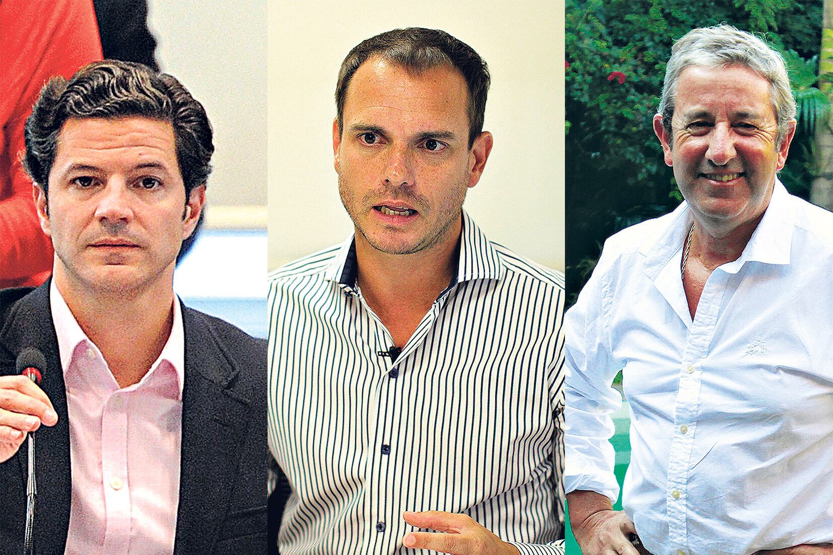 Luciano Laspina (PRO), Fernando Sánchez (Coalición Cívica) y Julio Cobos (UCR).