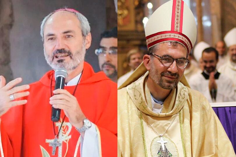 Los obispos Dante Braida y Gustavo Carrara.