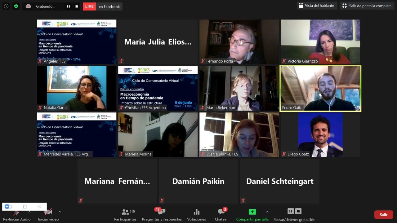 Encuentro virtual de economistas organizado por la Fundación Friedrich Ebert.