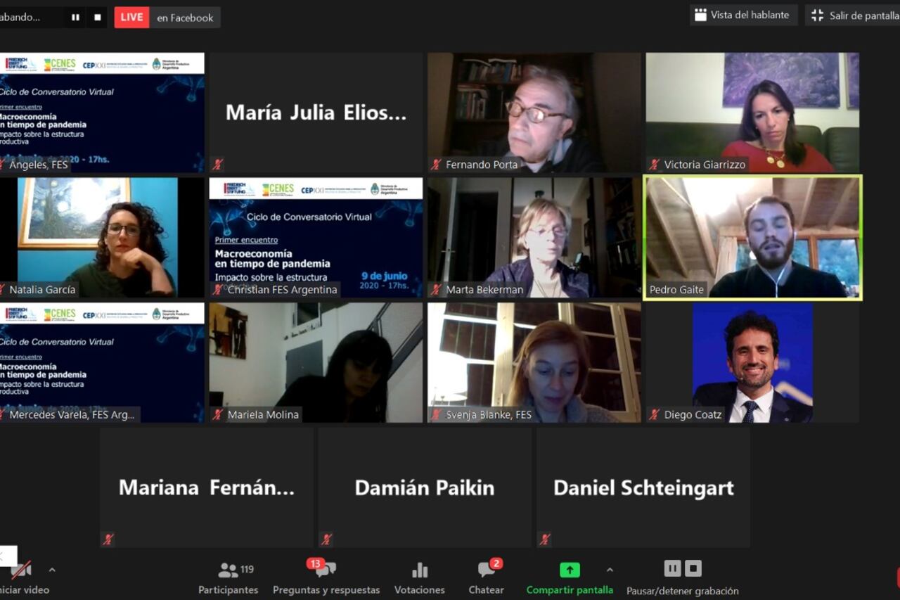 Encuentro virtual de economistas organizado por la Fundación Friedrich Ebert.