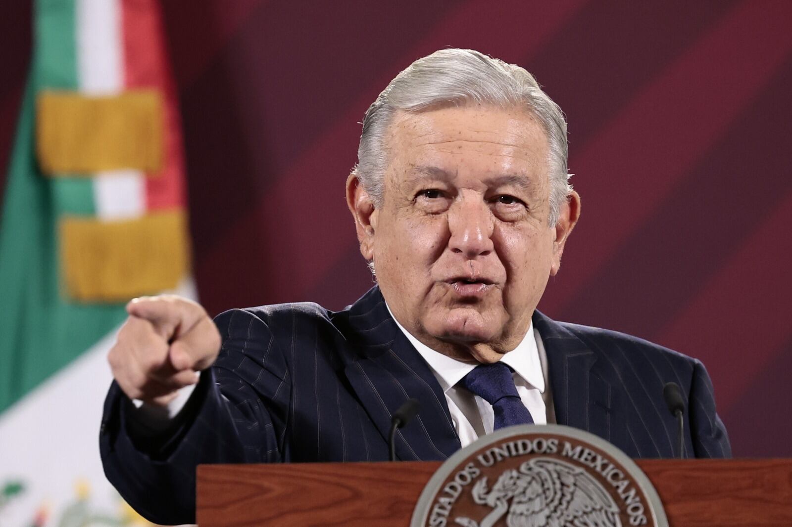 El presidente de México, Andrés Manuel López Obrador, durante una conferencia de prensa en el Palacio Nacional.