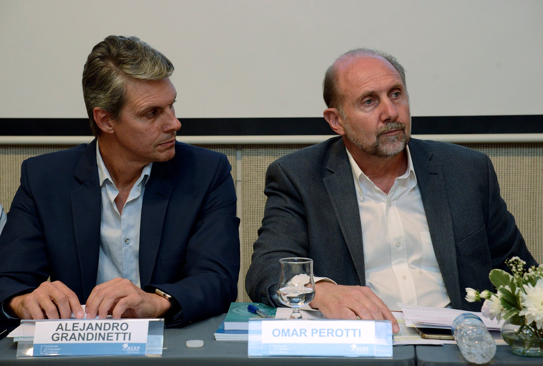 Perotti y Grandinetti se mostraron en sintonía política.