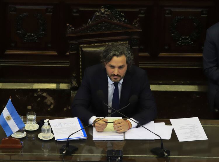 Cafiero, durante su reciente informe ante el Congreso.