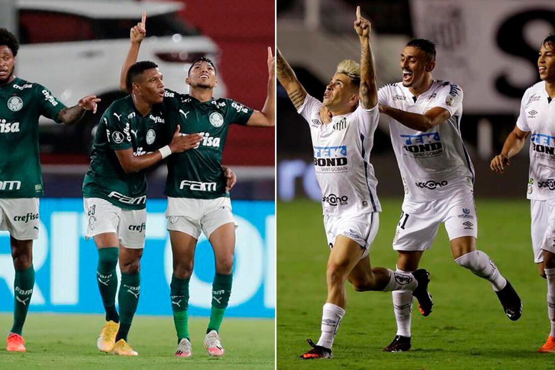 Palmeiras y Santos, los dos equipos paulistas finalistas de la Copa.