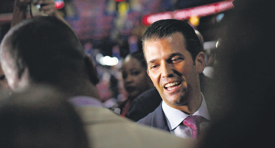 Trump hijo en la convención republicana de Cleveland en julio de 2016.