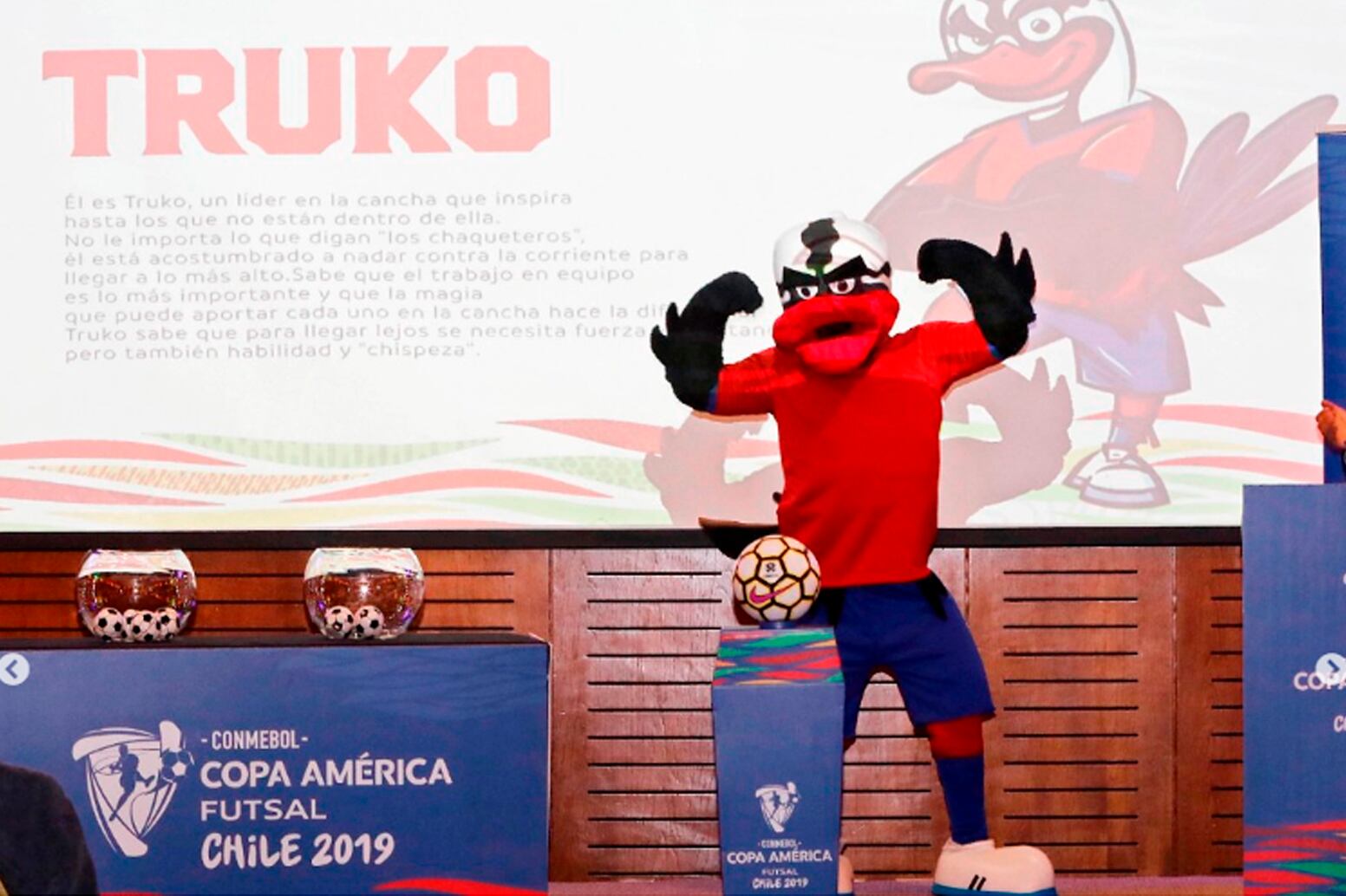 La mascota de la Copa América de Futsal.