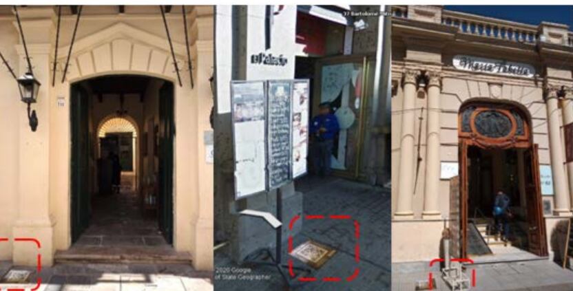 Las placas con el código se encuentran empotradas en la vereda