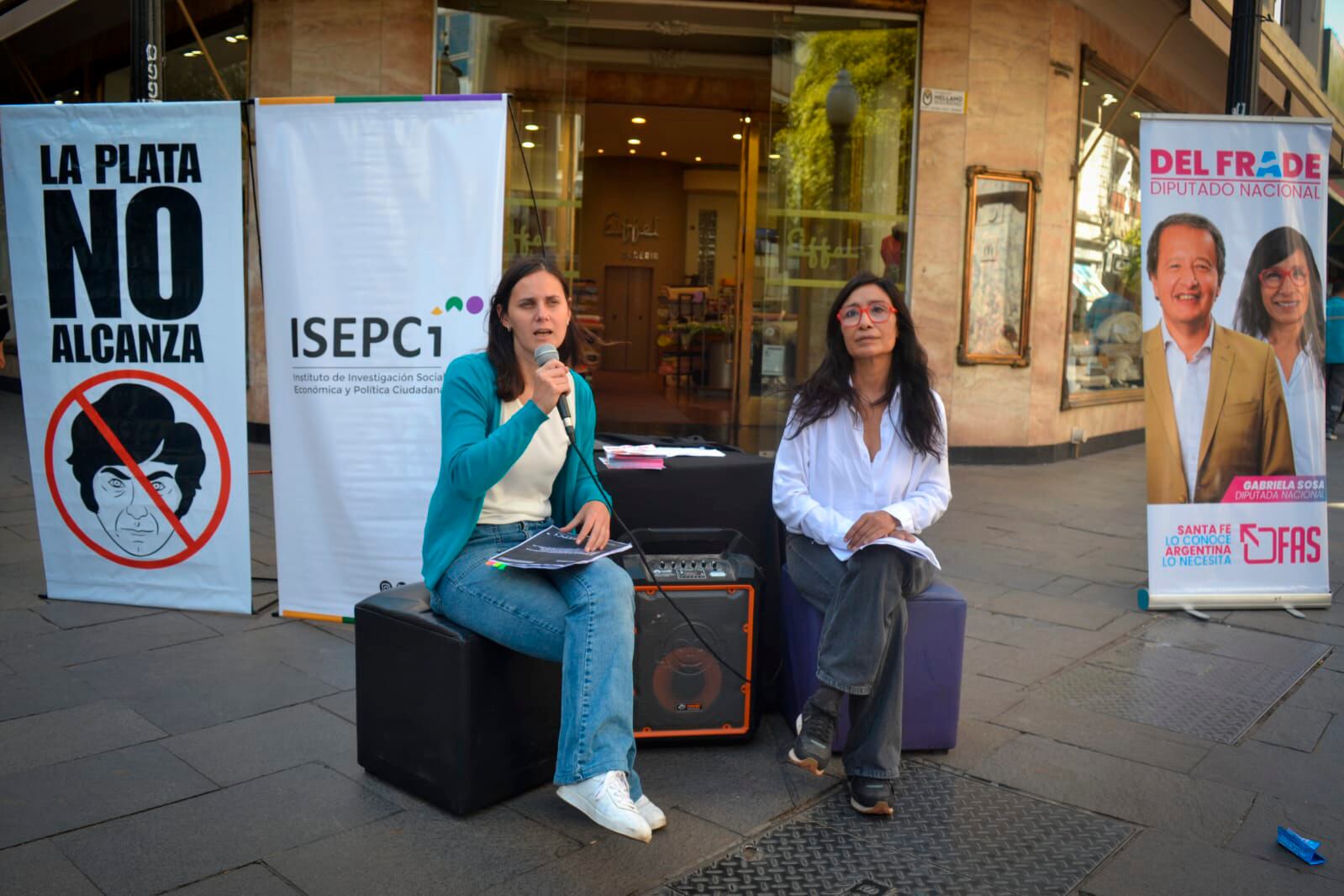 Sofía Botto, directora del Isepci y Gabriela Sosa, candidata a diputada.