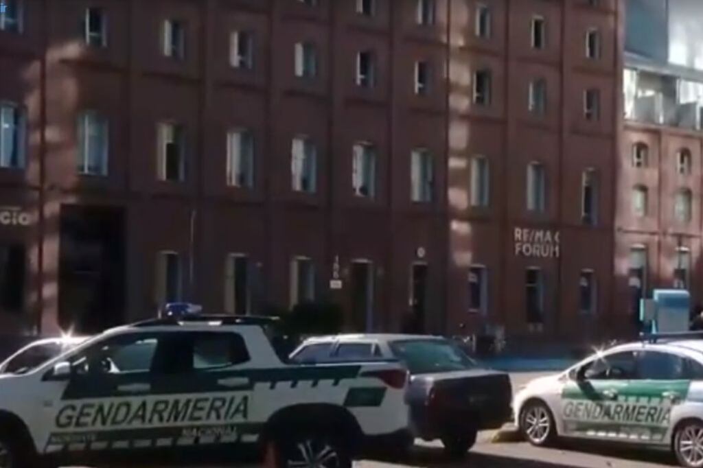 La Gendarmería ayer en Puerto Norte.