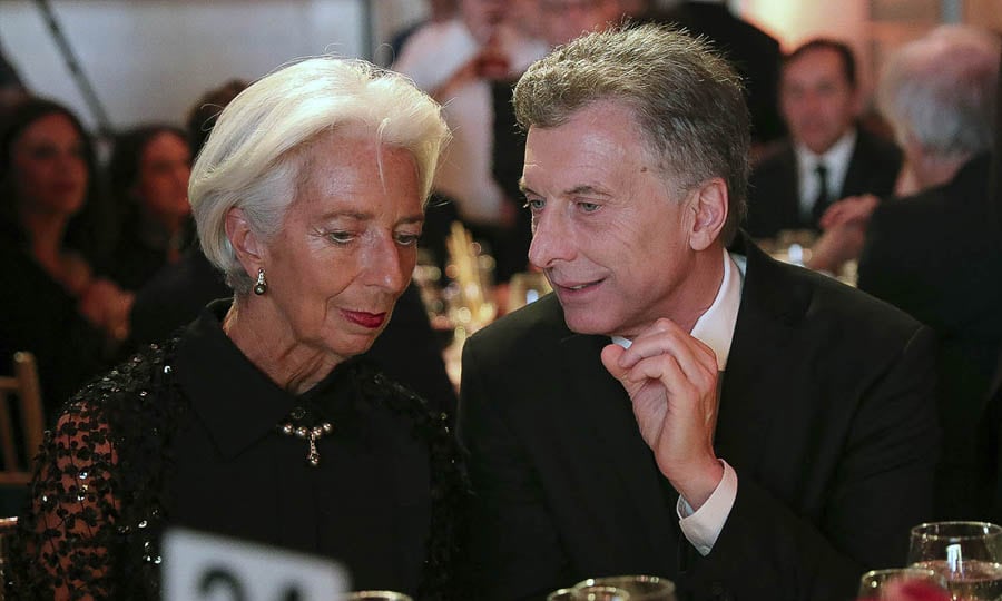 El presidente Mauricio Macri junto a la directora del FMI, Christine Lagarde.