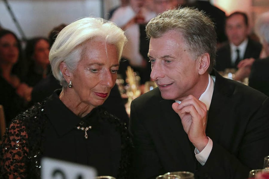 El presidente Mauricio Macri junto a la directora del FMI, Christine Lagarde.