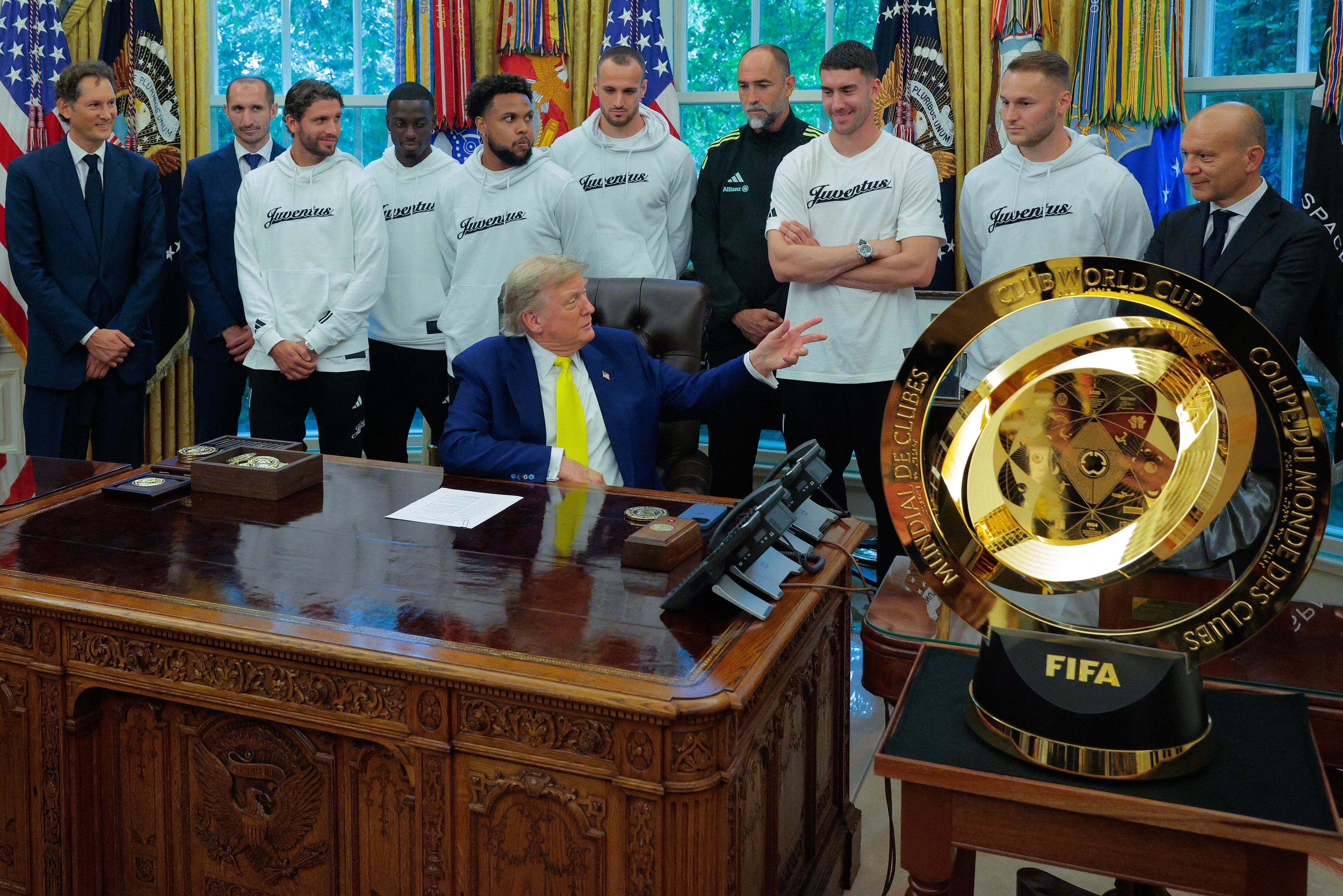 Trump recibió a una delegación de jugadores de Juventus