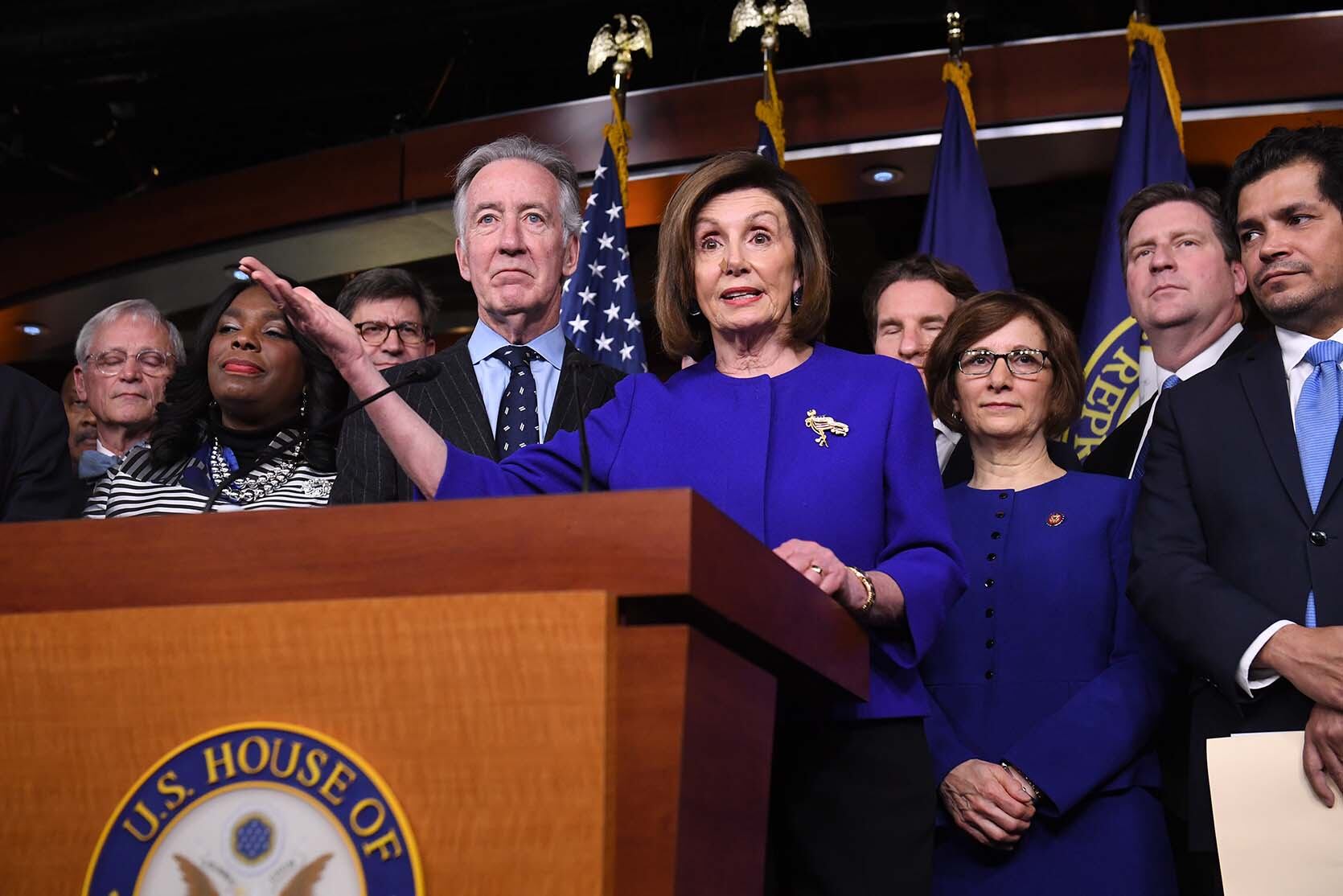 Nancy Pelosi, presidenta de la bancada demócrata en la Cámara de Representantes.