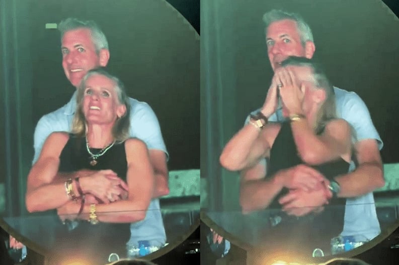 Byron fue captado abrazando a su amante durante un concierto de Coldplay en Boston