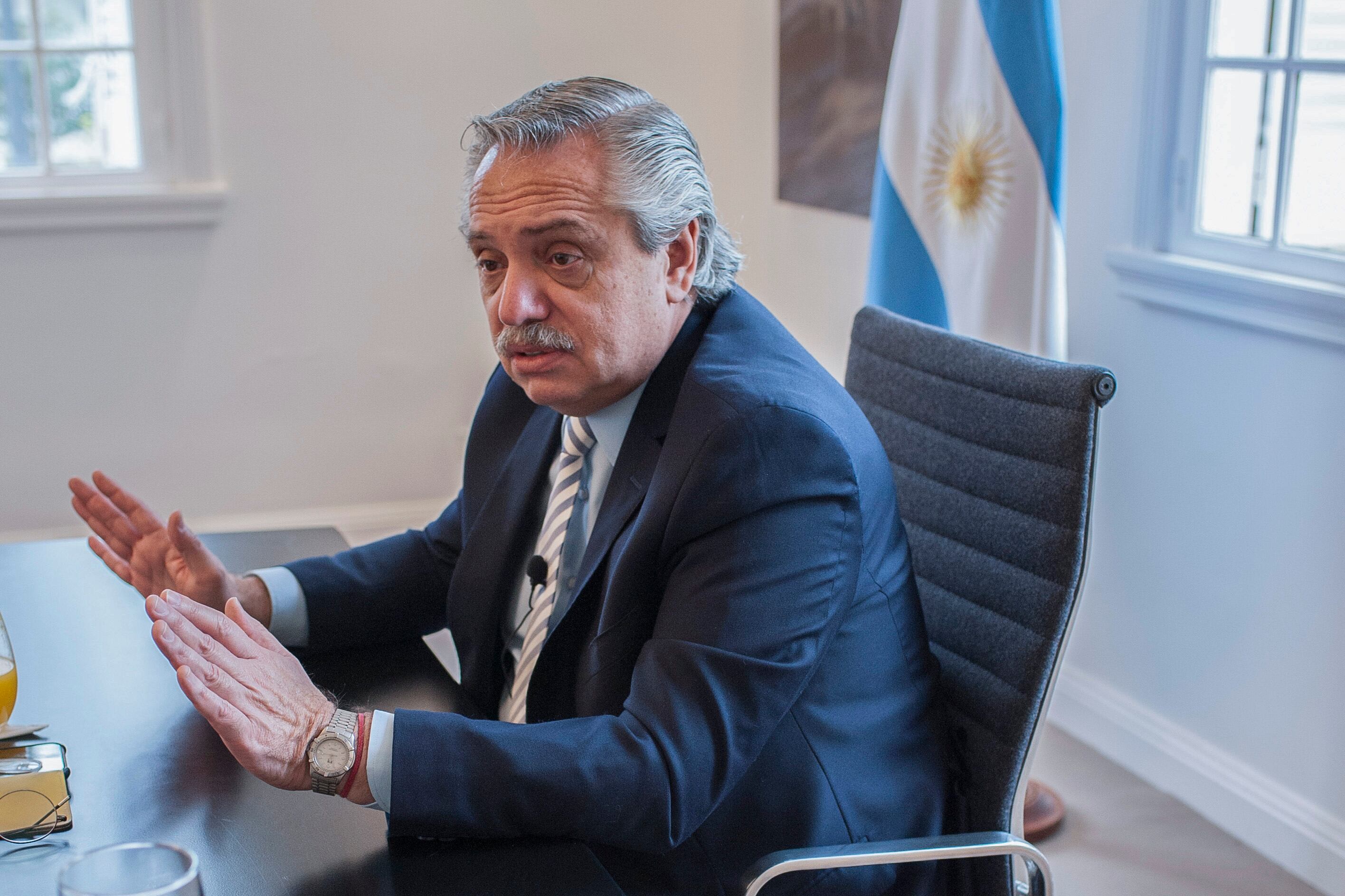 Alberto Fernández en Olivos.