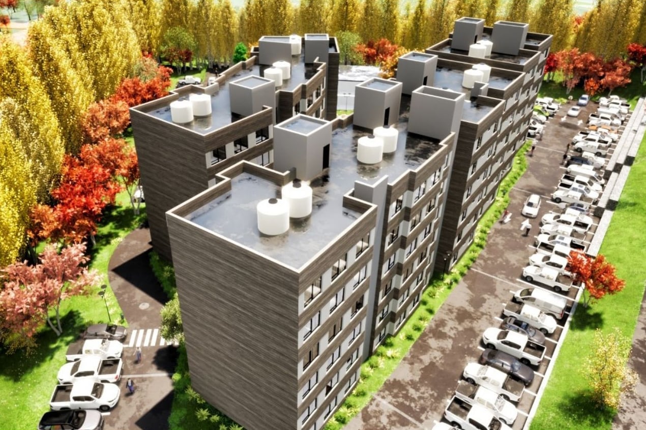 Render del hotel de Caputo Hermanos en el Espacio Añelo.