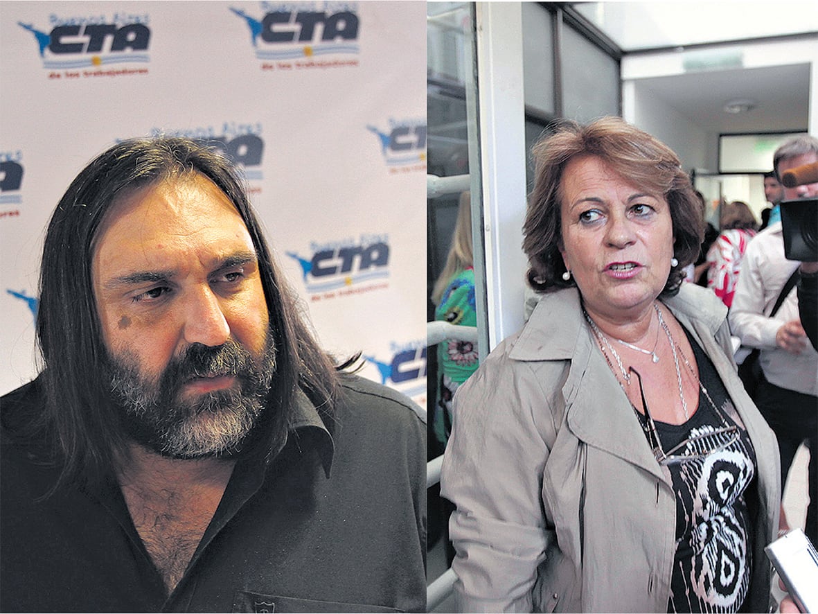 Roberto Baradel y Mirta Petrocini, titulares de los mayores sindicatos docentes bonaerenses.
