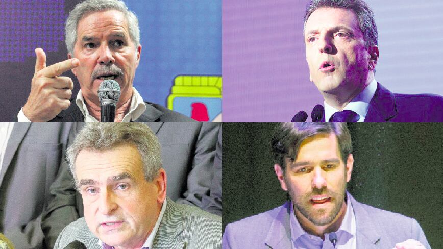 Felipe Solá, Sergio Massa, Agustín Rossi y Nicolás del Caño.