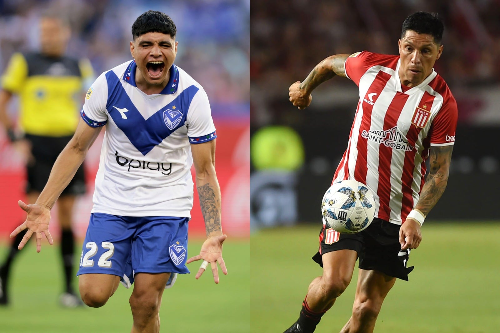 Aquino, capitán de Veléz, y Enzo Pérez, referente de Estudiantes