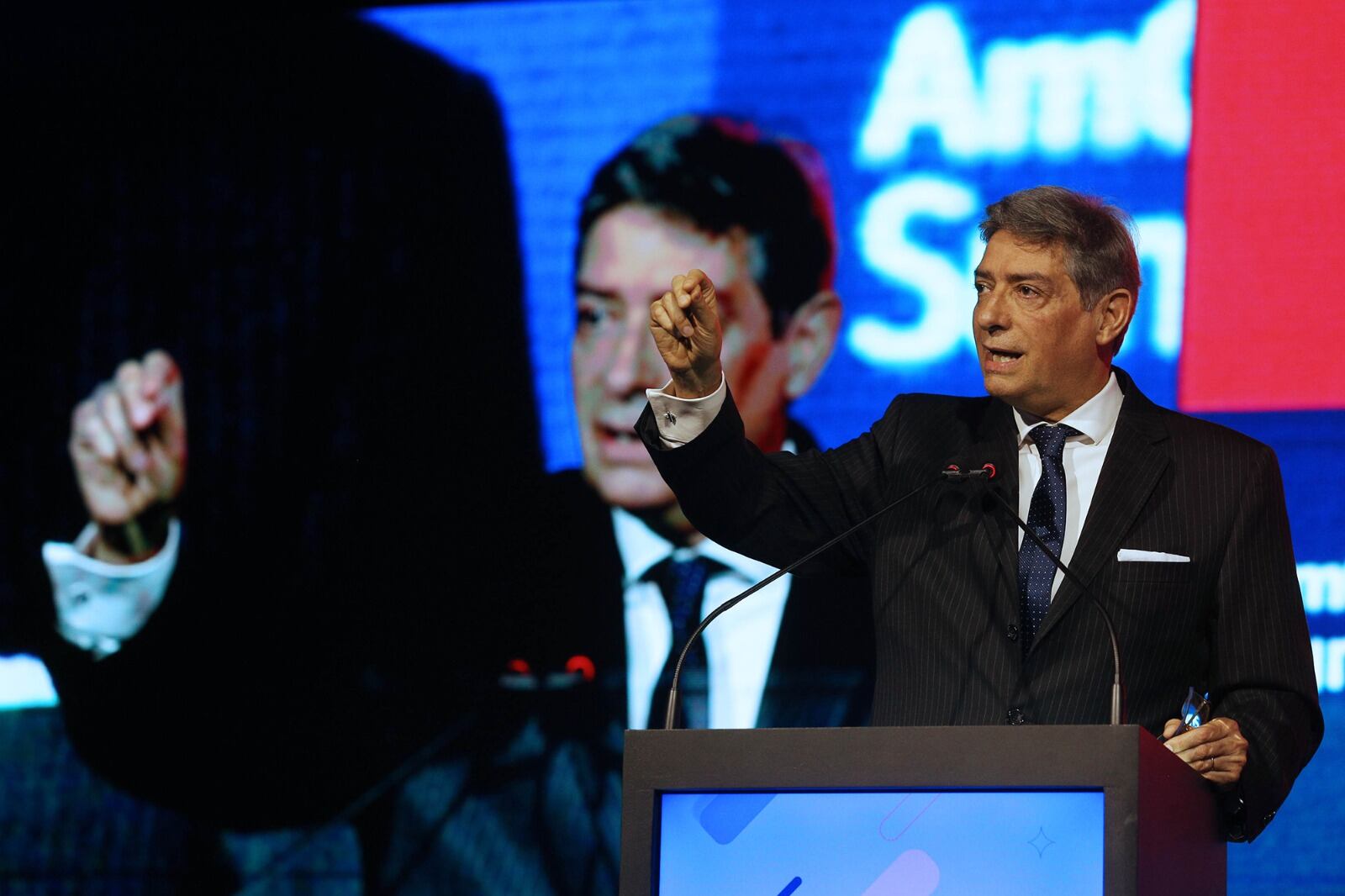 El presidente de la Corte, Horacio Rosatti, en el foro de negocios de la Cámara de Comercio norteamericana.