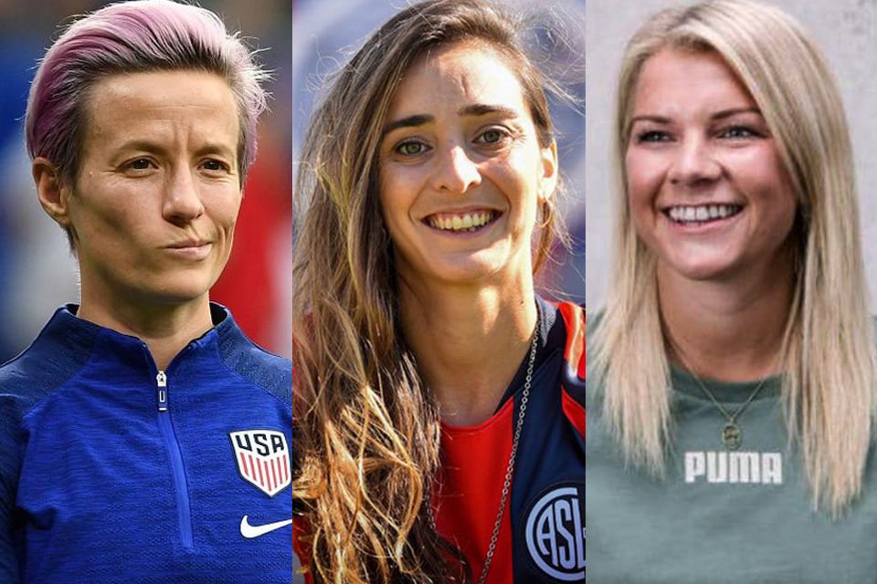 Megan Rapione, Maca Sánchez y Ada Hegerberg.
