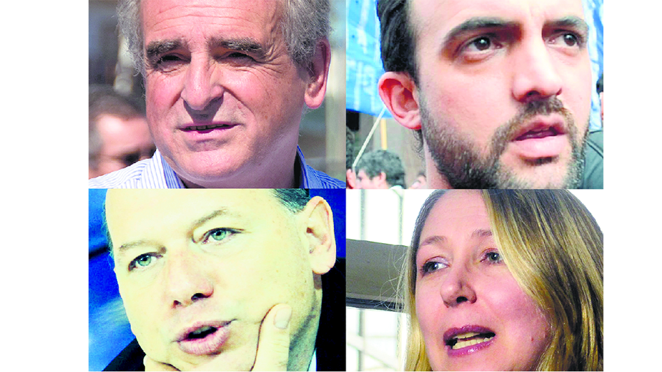 Los diputados Agustín Rossi y Leonardo Grosso y los legisladores Sergio Berni y Myriam Bregman.