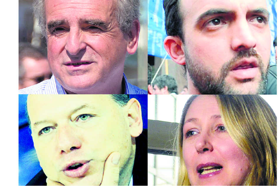 Los diputados Agustín Rossi y Leonardo Grosso y los legisladores Sergio Berni y Myriam Bregman.