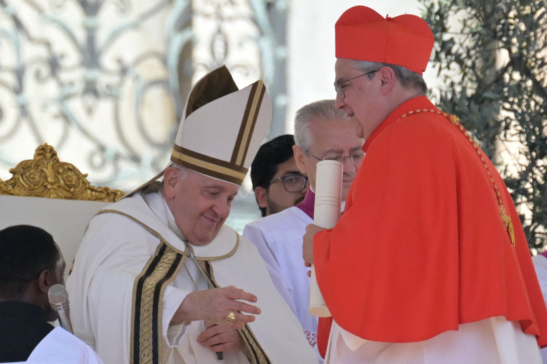 El papa Francisco con el arzobispo de Córdoba, angel Rossi, nuevo cardenal.