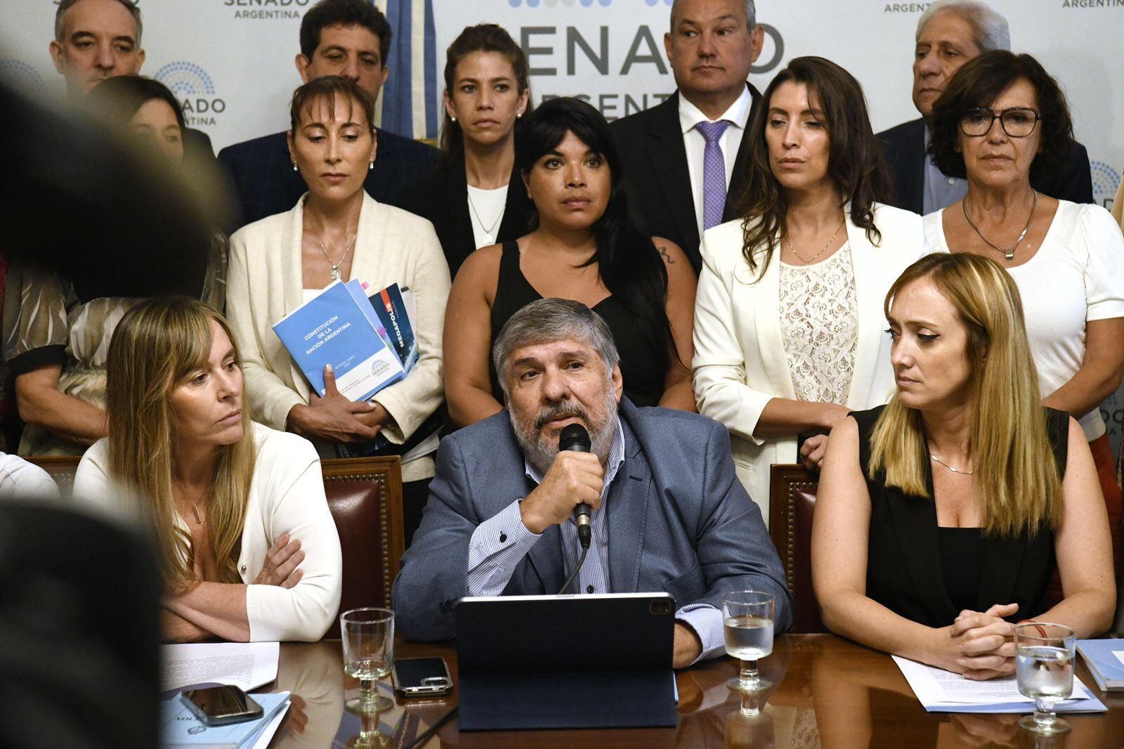 Conferencia de prensa del interbloque de UxP.