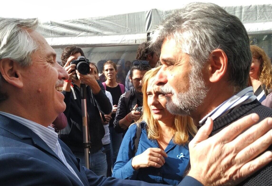 Alberto Fernández junto al ministro Daniel Filmus.