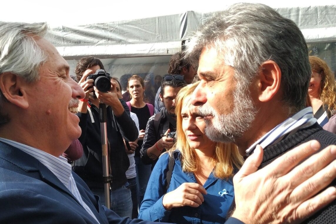Alberto Fernández junto al ministro Daniel Filmus.