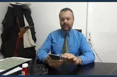 Dantur, en la oficina de la fiscalía en Apolinario Saravia, que se cerró.