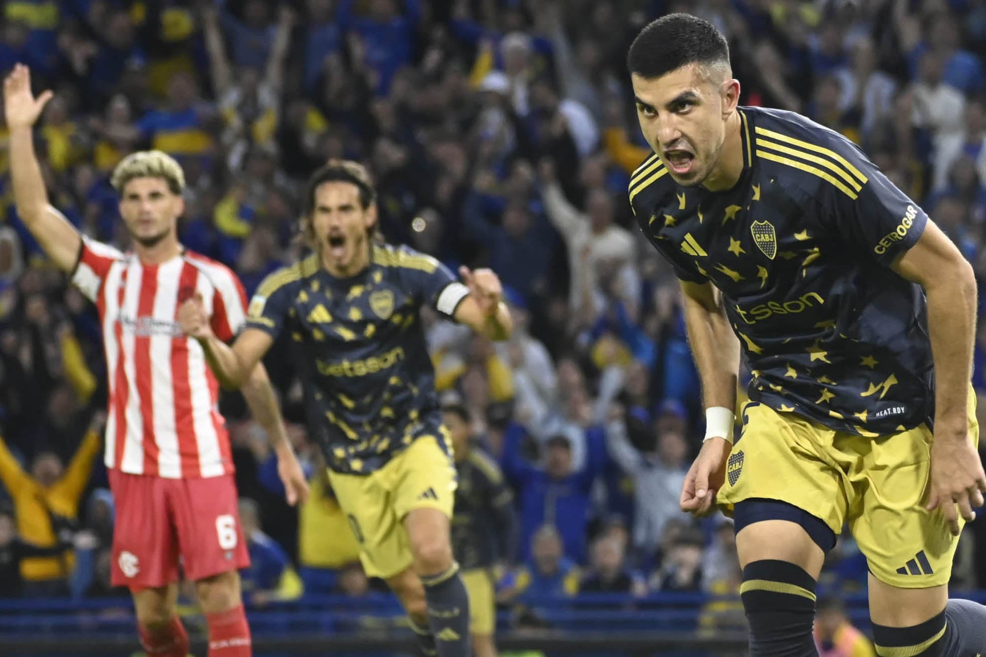 El gol de Battaglia fue al final del primer tiempo