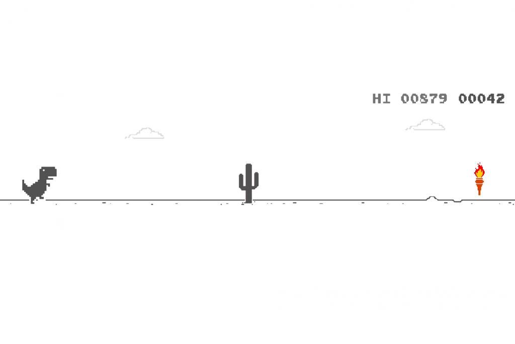 El doodle Dino de Google se puso a tono con los Juegos Olímpicos Tokio 2020.