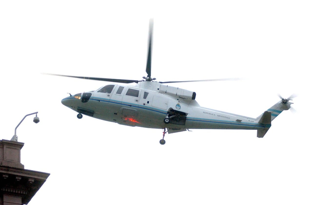El helicóptero en la Casa Rosada, una de las imágenes asociadas por siempre a la crisis del 2001 en la Argentina.
