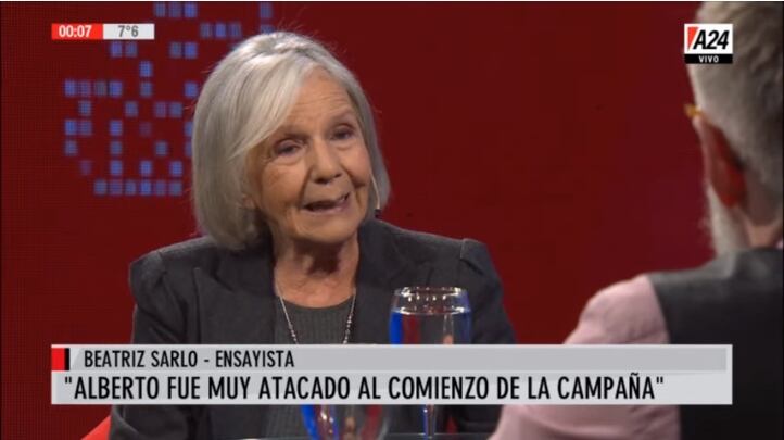 "Yo no tengo ninguna posibilidad de afirmar que Cristina no puede cambiar en nada", dijo Sarlo.