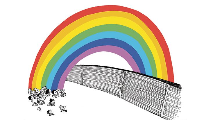 Las obras de Rep para esta muestra describen el largo e incierto viaje de niños y familias.